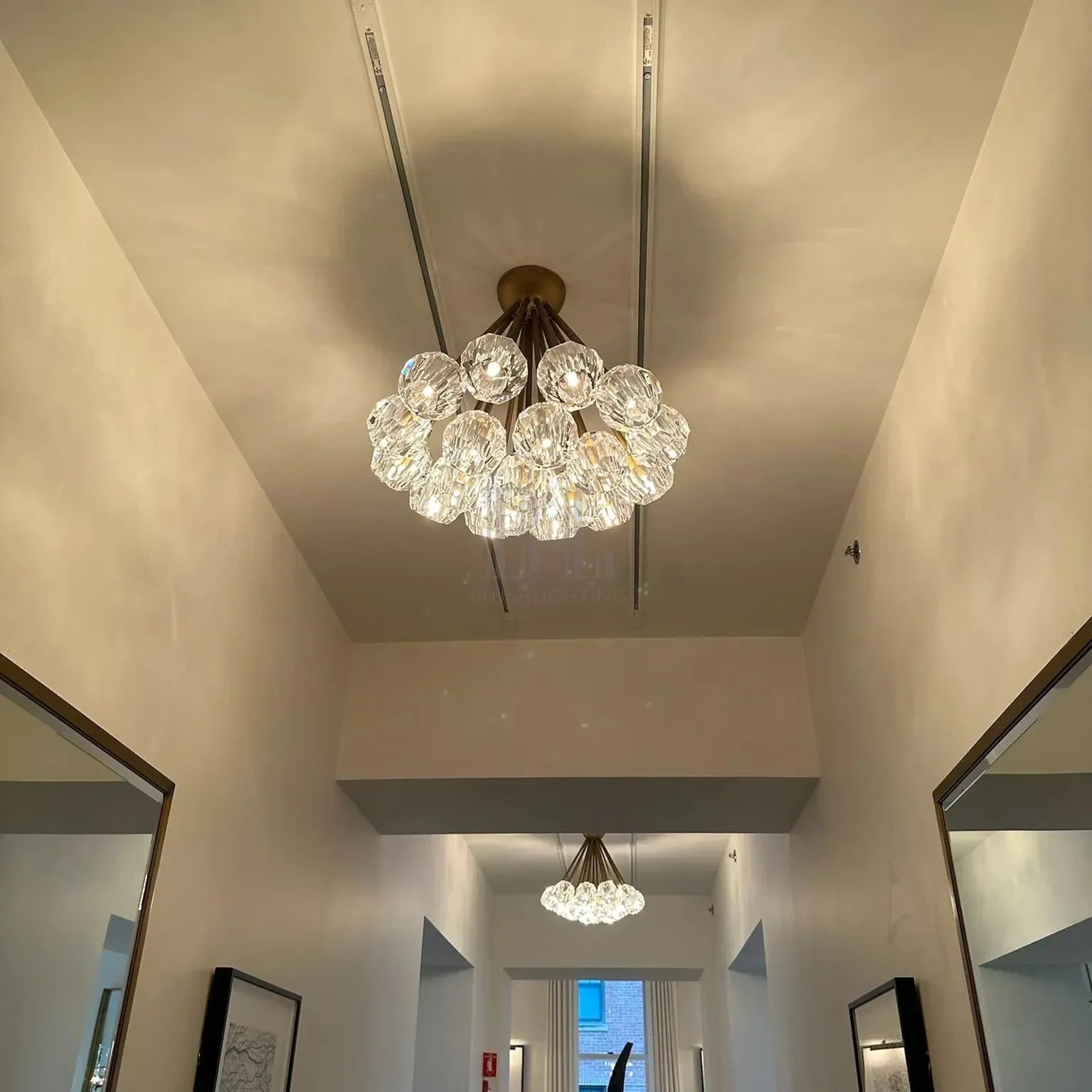 Bouble De Crystal Cluster Flushmount 24''-