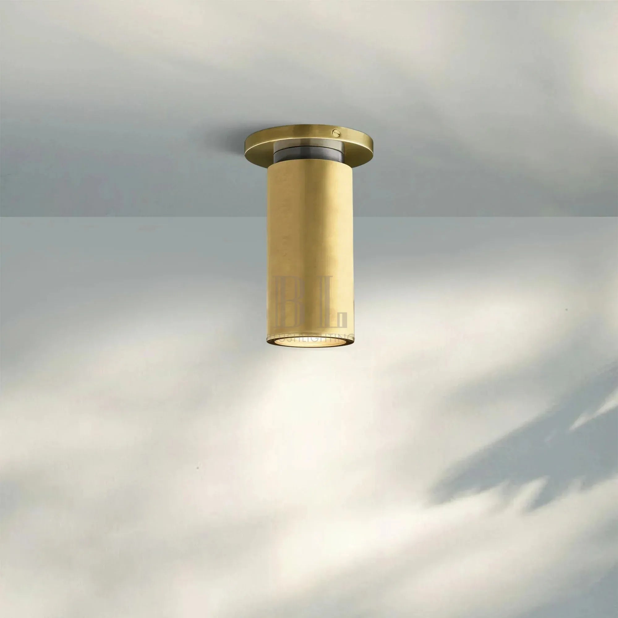 Champeau Flushmount Spotlight 7″H-Lacquered Burnished Brass-