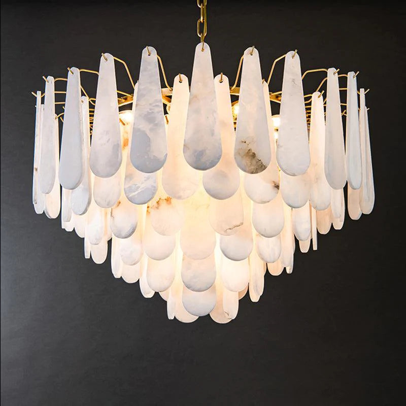 Deborah Alabaster Foyer Chandelier Lighting, Luxury Modern Lighting chandelier Kevin Studio Inc D 31.5"
