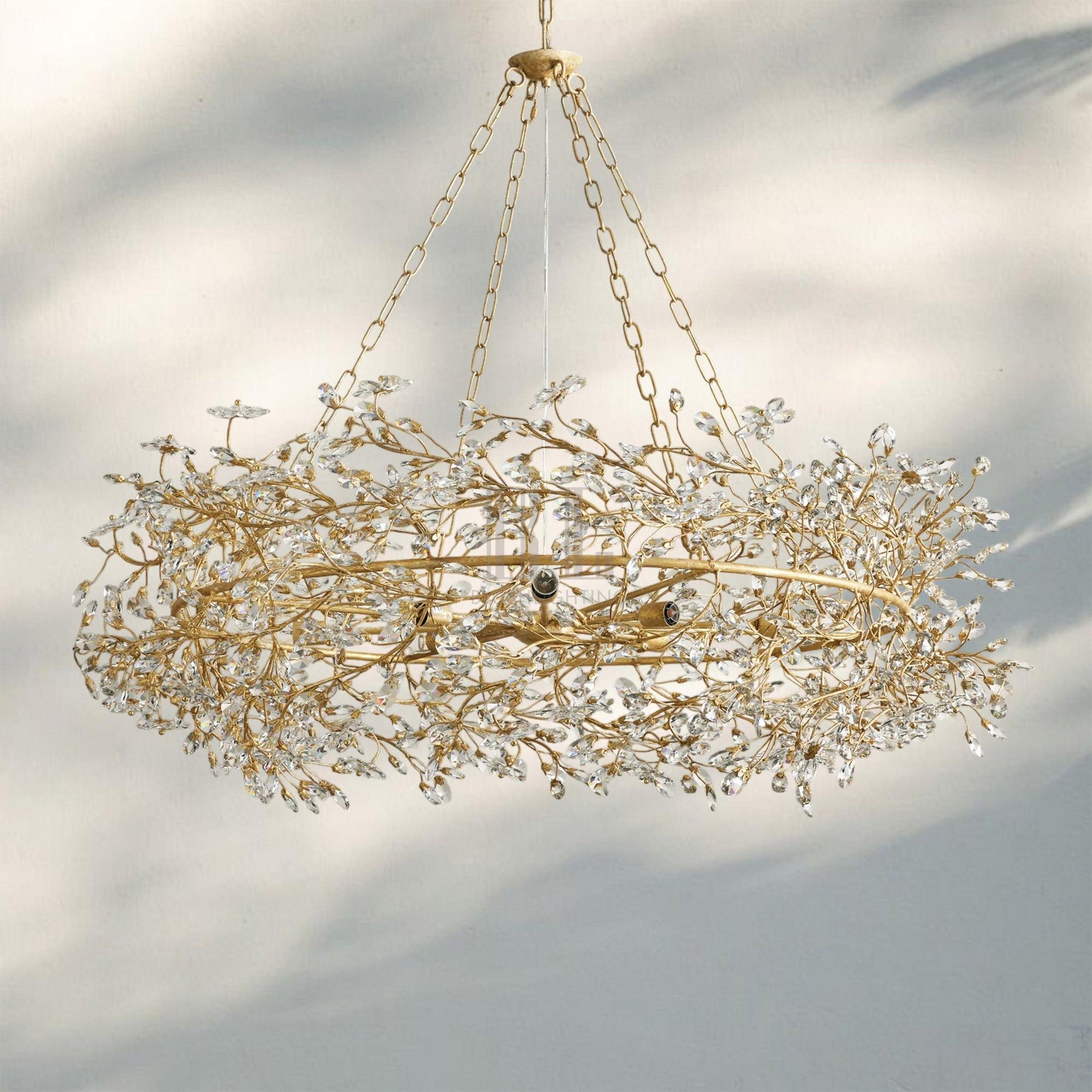Fiore Crown Crystal Branch Chandelier 39" 48" 60“-