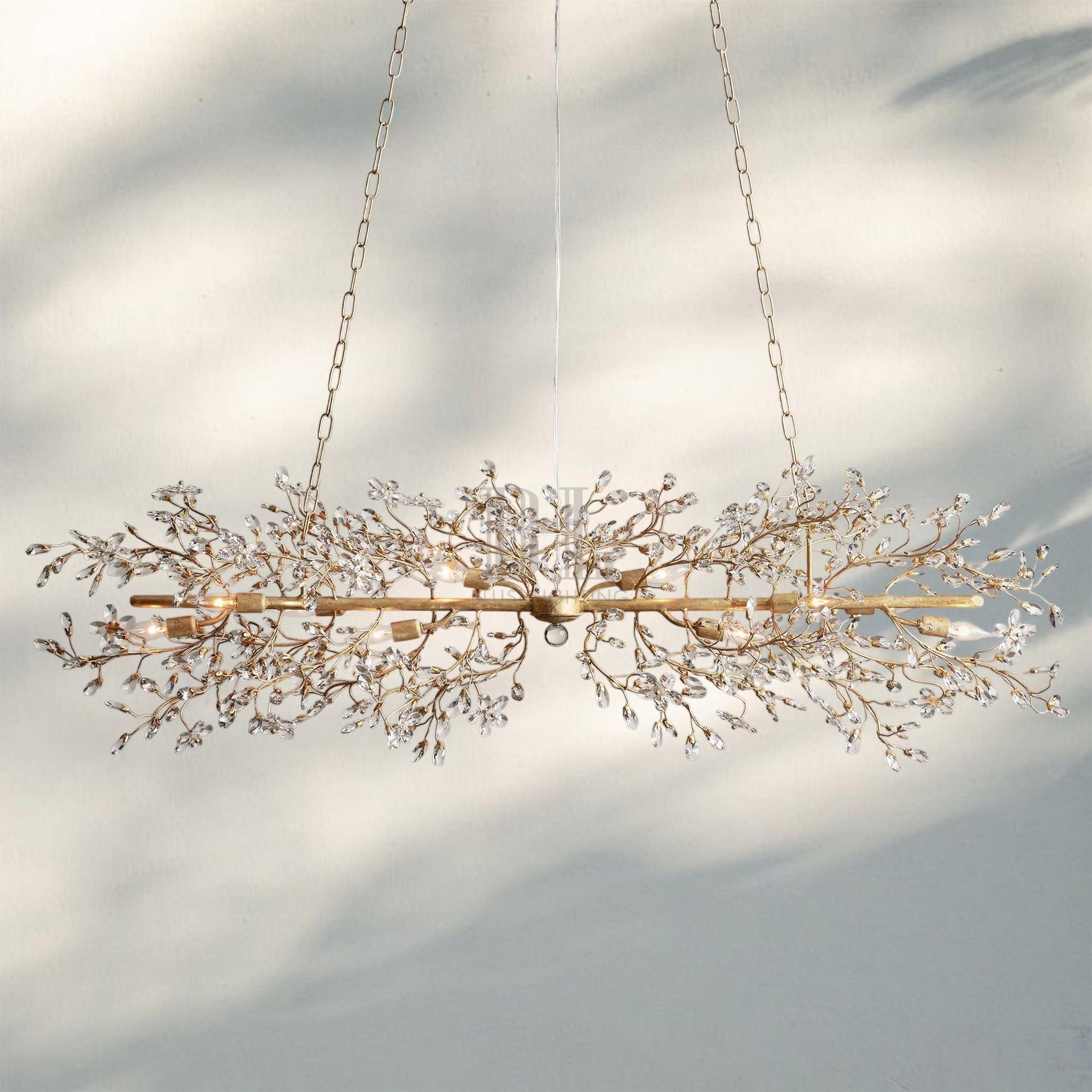 Fiore Linear Chandelier 43" 51" 68"W-Gold-68"-