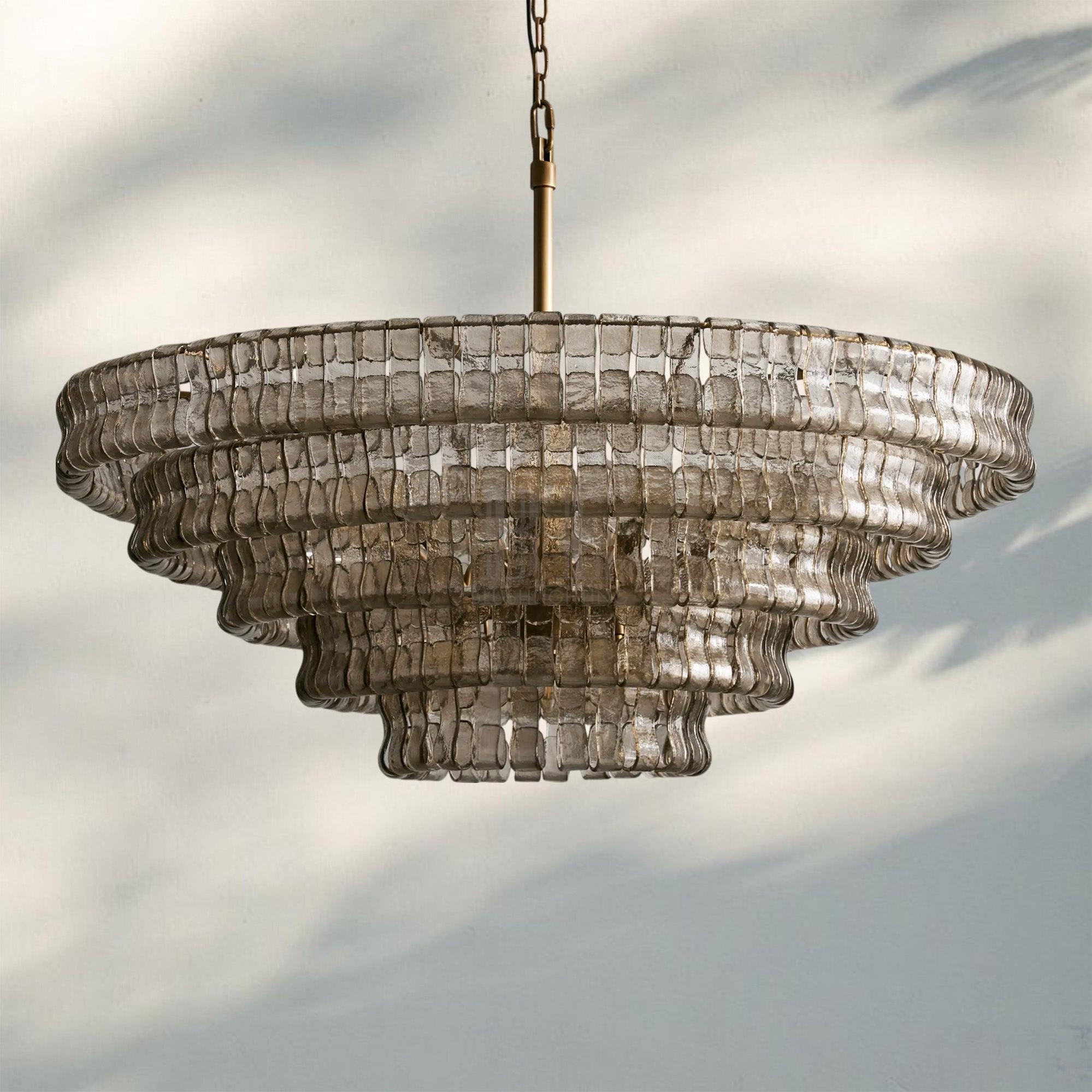 Ghiacio Glass Round Chandelier 24" 36" 48" 60"-