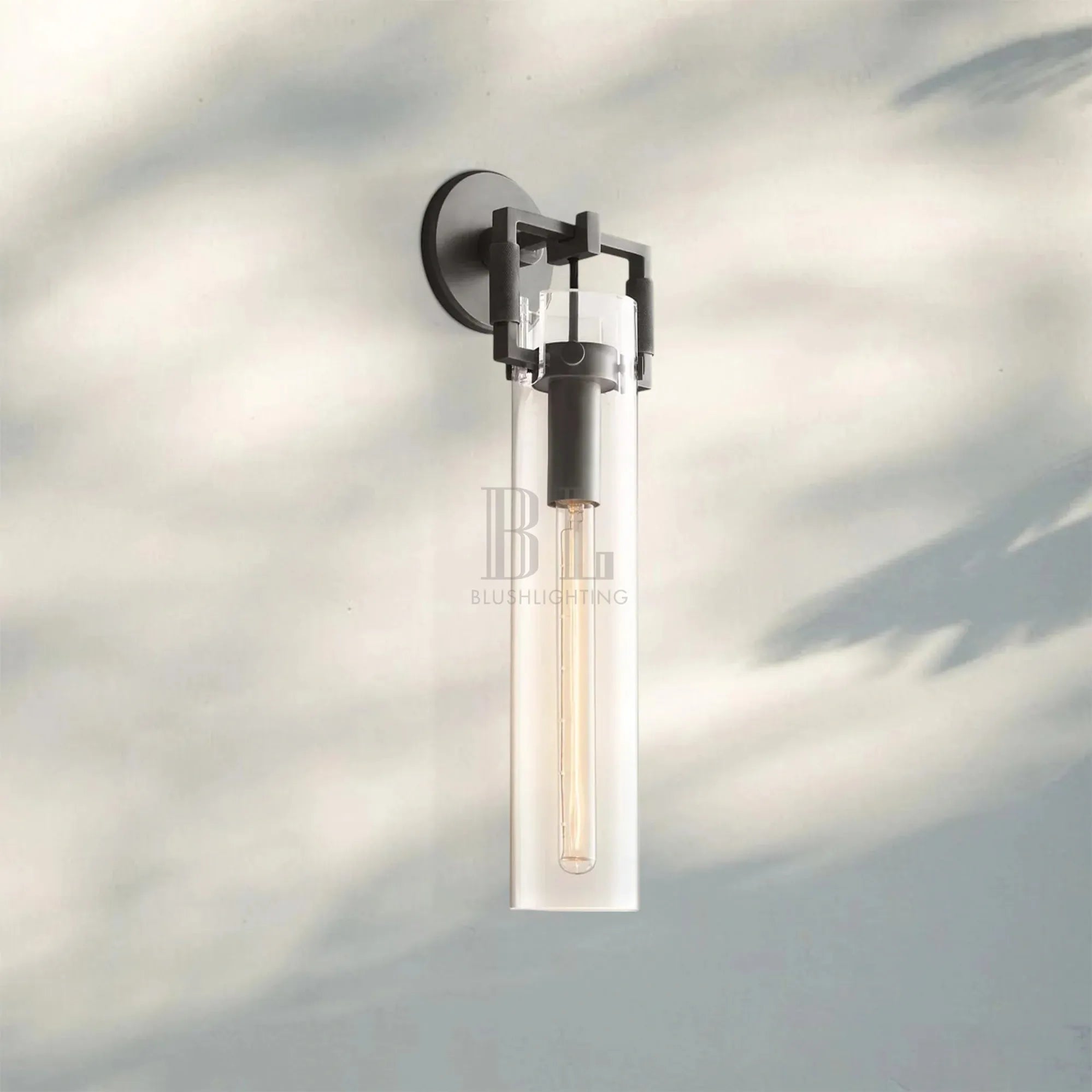 Machine Class Cylinder Wall Sconce 9‘’ 12‘’ 16‘’-16‘’-Matt Black-