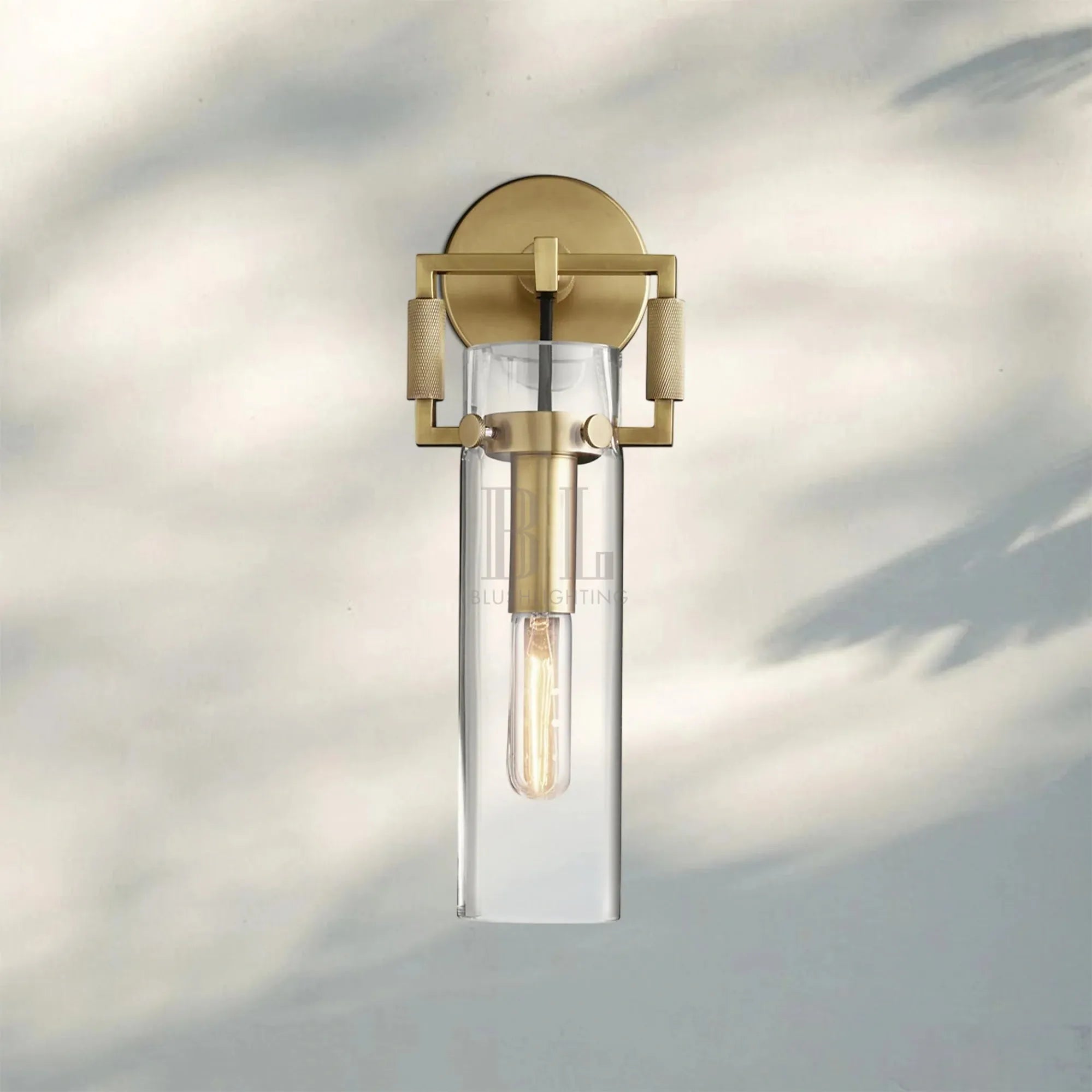 Machine Class Cylinder Wall Sconce 9‘’ 12‘’ 16‘’-9‘’-Lacquered Brass-