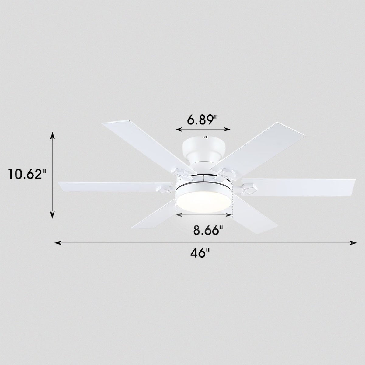 Modern Flush Mount Fans Light Ceiling Fans with Lights Black Low Profile Ceiling Fans 52“ - Blushlighting