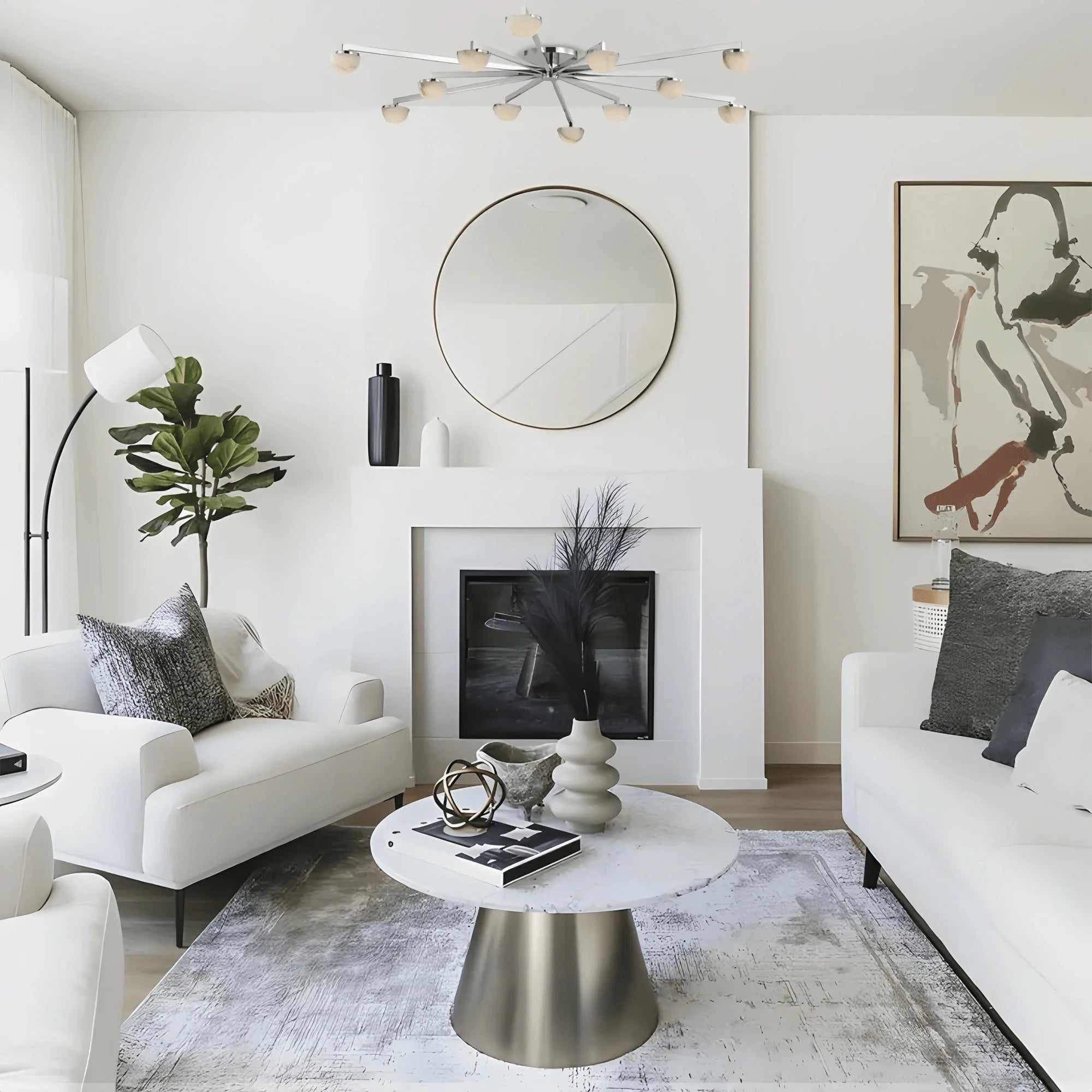 Pedrea Alabaster Wearstler Large Staggered Arm Flush Mount - Blushlighting