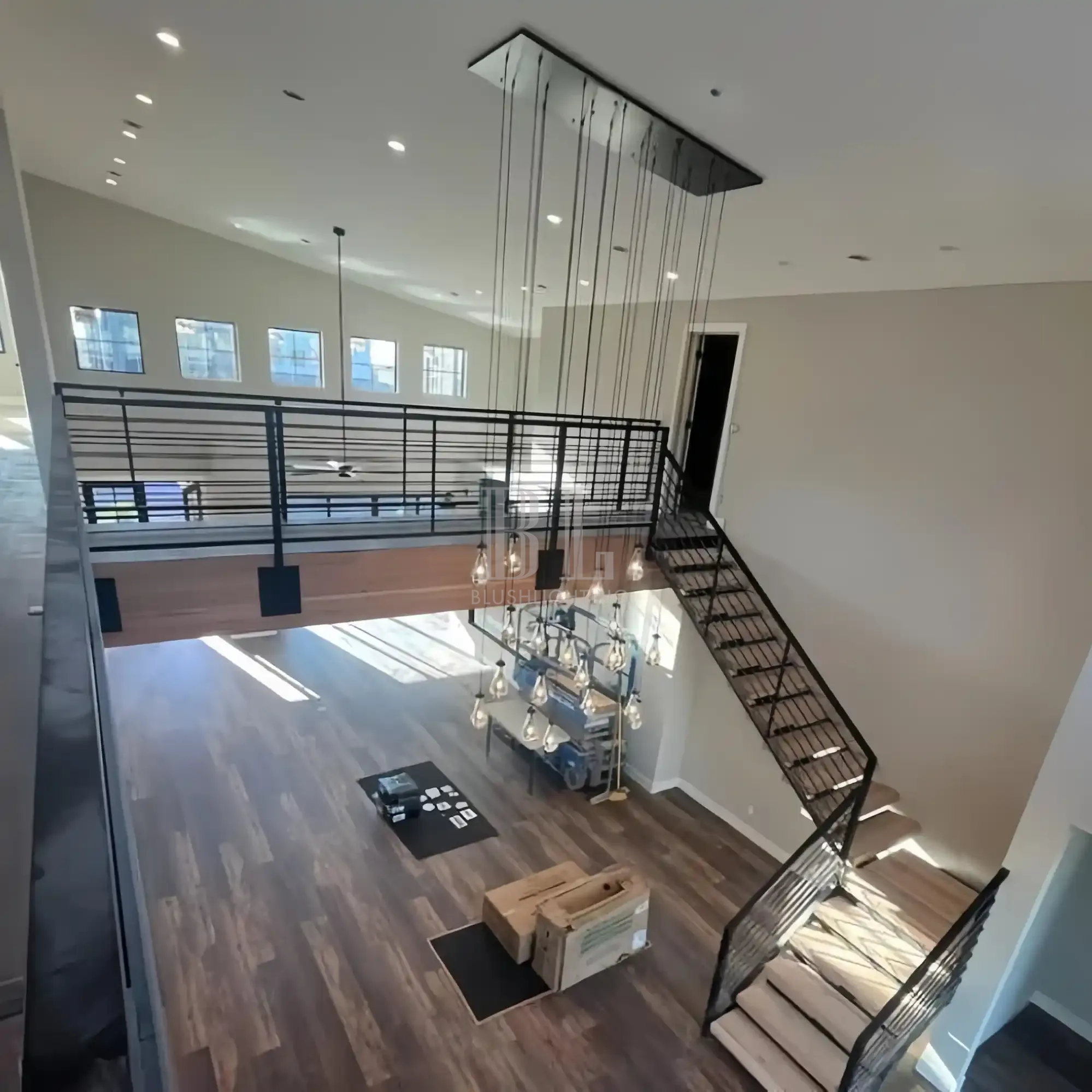 Raindrop Glass Linear Chandelier 54'' 72''-Blushlighting