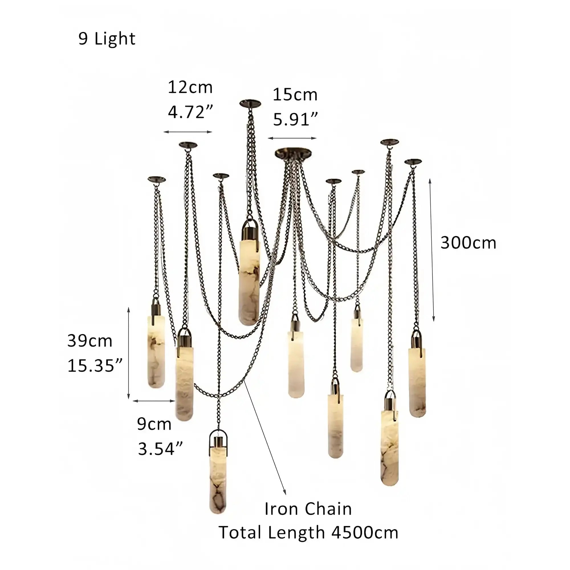 Alabaster Flint 1/2/3/5/7/9/12/15 - Light LED Multi - Drop Pendant - Blushlighting