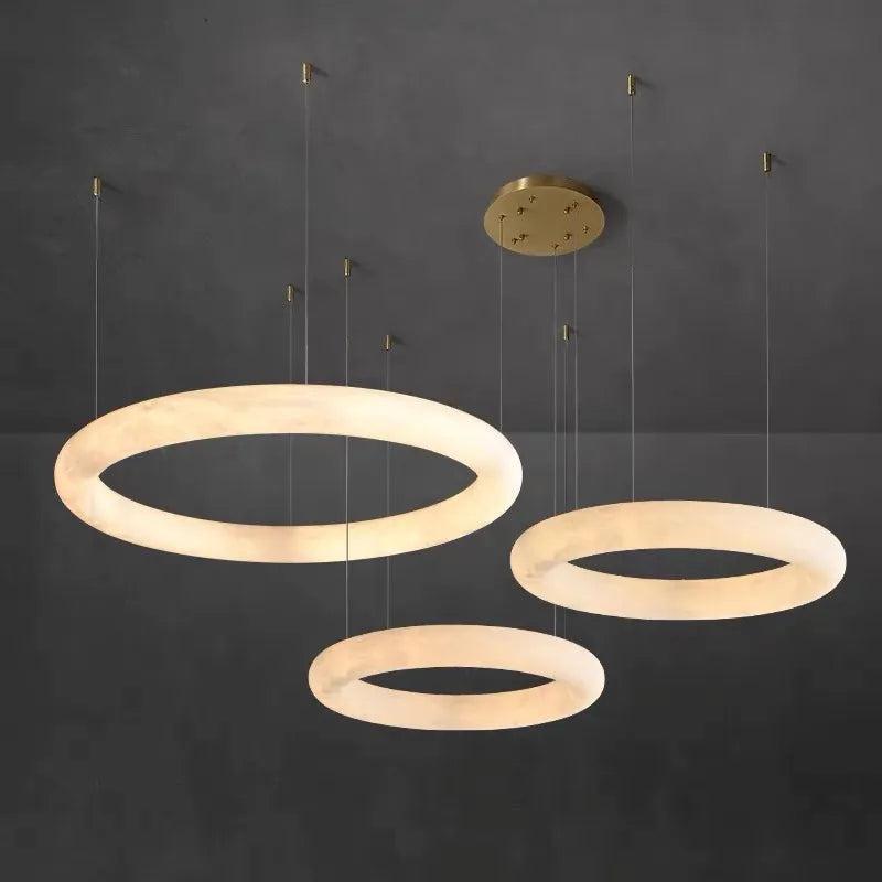 Alabaster Globle Round Chandelier-D 48"-Blushlighting