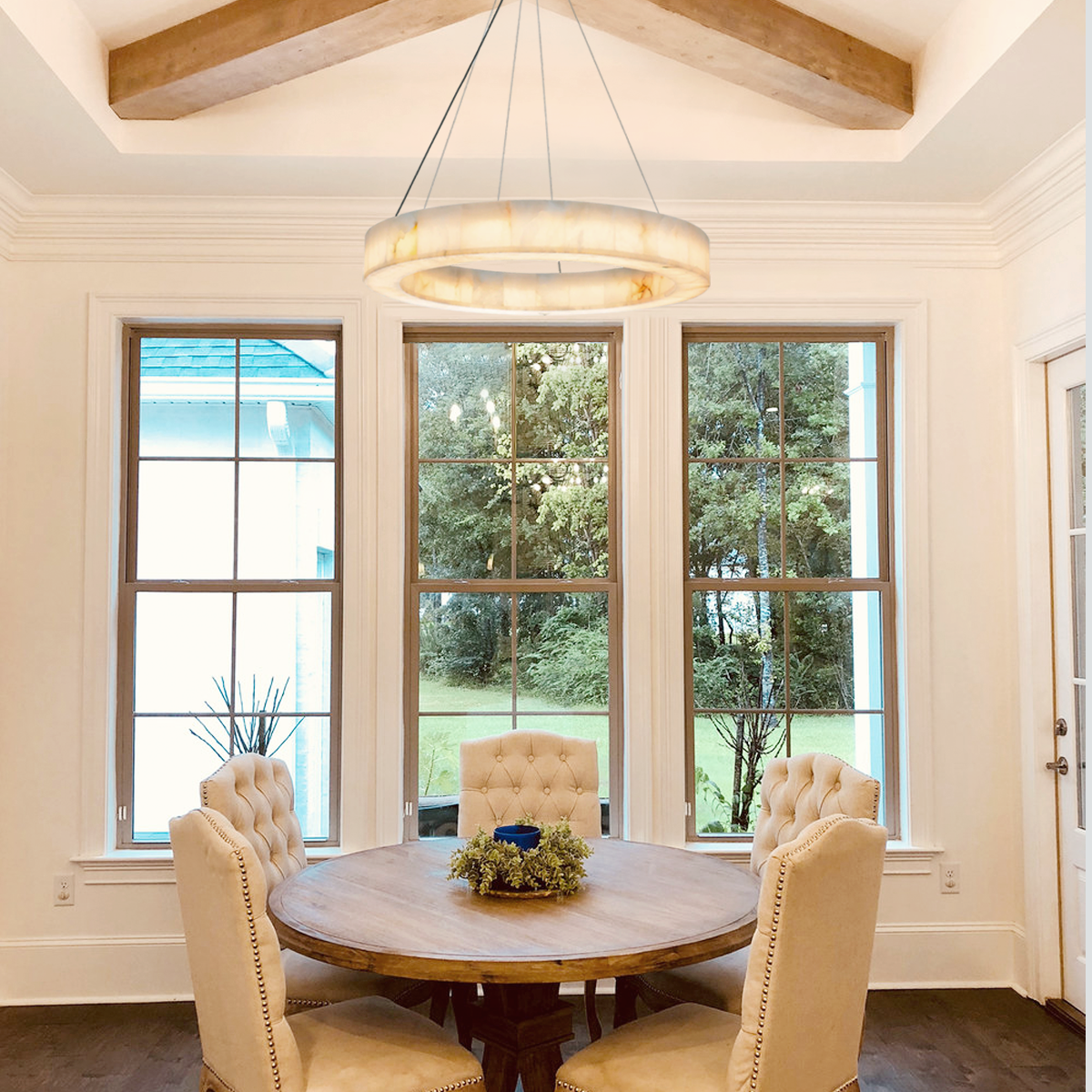 Alabaster Halo Ring Chandelier-chandeliers for dining room,chandeliers for stairways,chandeliers for foyer,chandeliers for bedrooms,chandeliers for kitchen,chandeliers for living room-Blushlighting