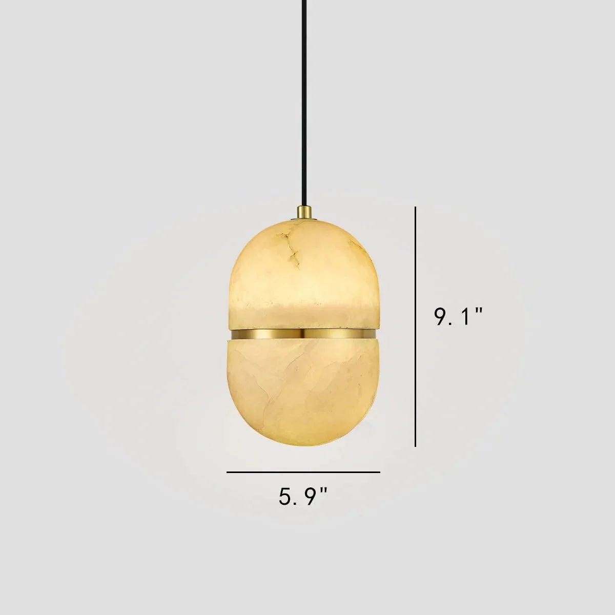 Alabaster Oval Pendant 5.9" D 7.1" D - Blushlighting