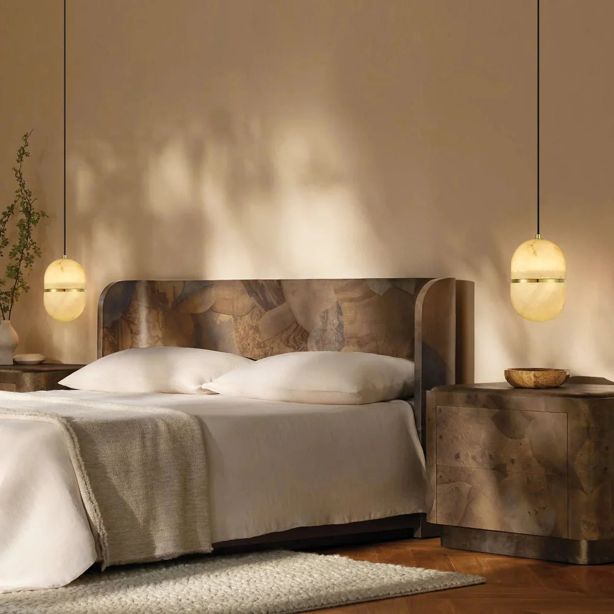 Alabaster Oval Pendant 5.9" D 7.1" D - Blushlighting