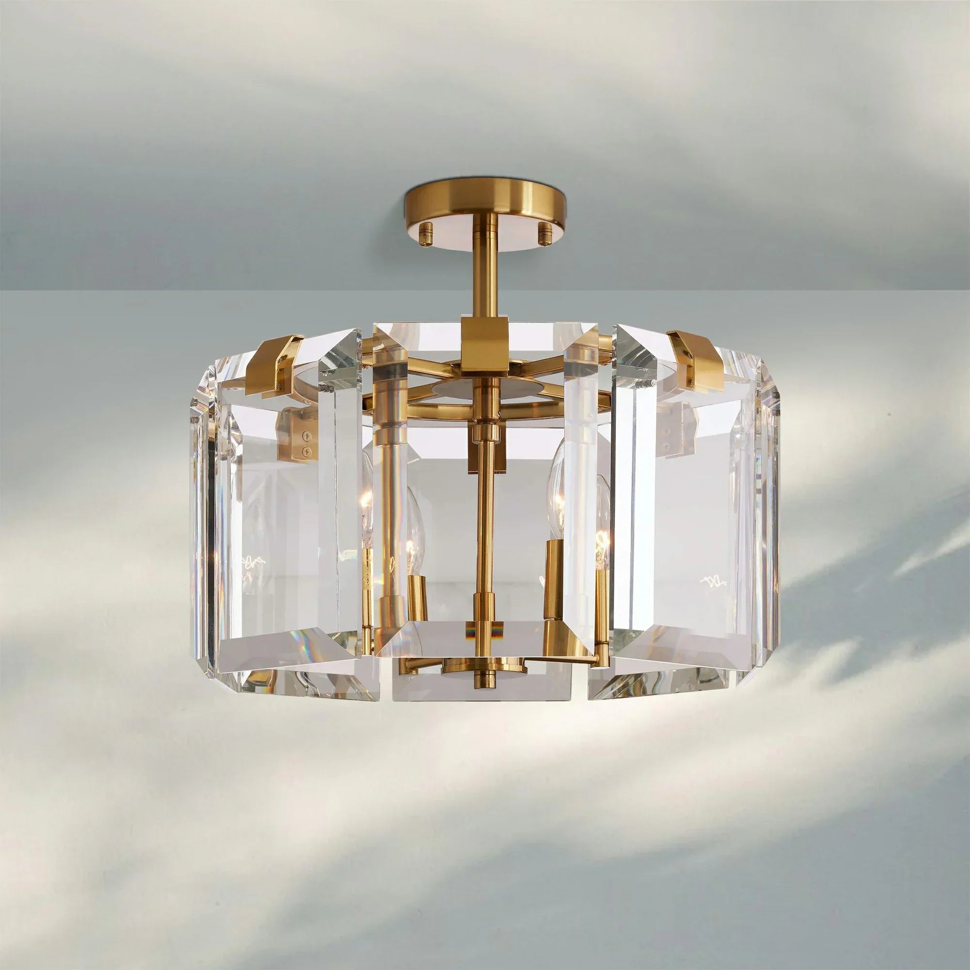 Amaye 4-Light Flushmount-Brass-