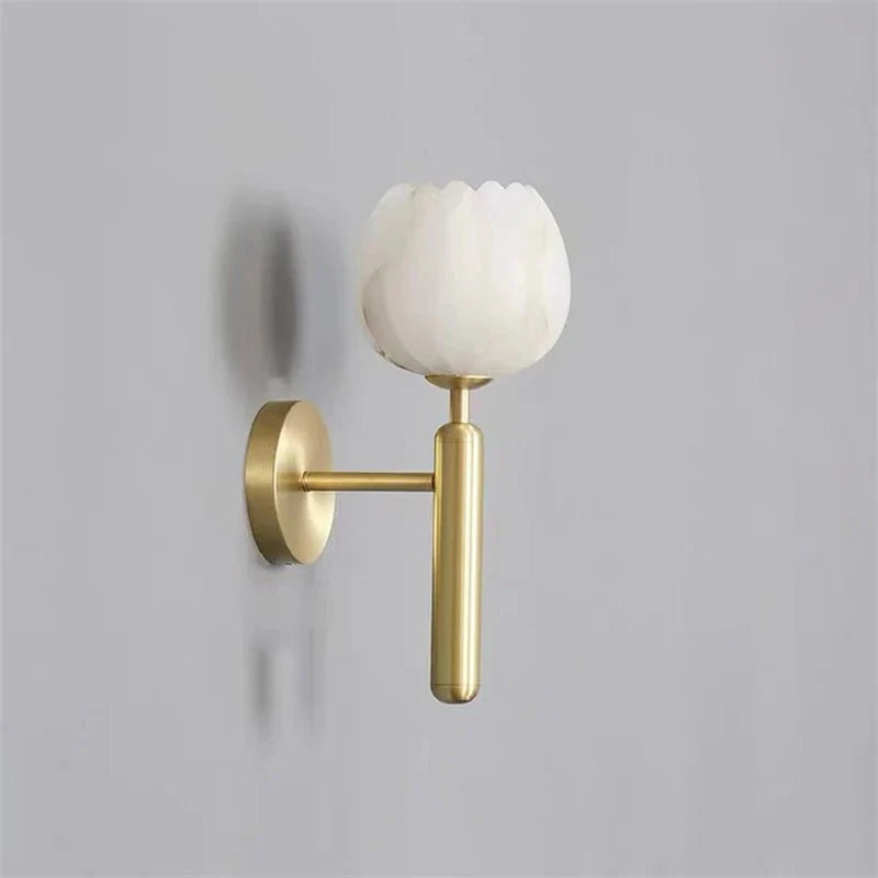 Antonia Modern Alabaster Globe Wall Sconce For Bedroom - Blushlighting