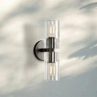 Arcachan Crystal 2 Lights Wall Sconce-Matte Black-