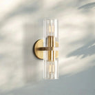 Arcachan Crystal 2 Lights Wall Sconce-Lacquered Burnished Brass-