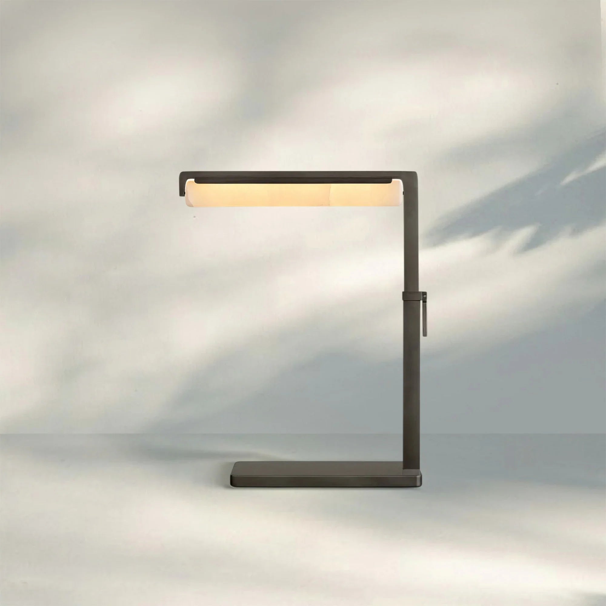 Auduban Alabaster Task Table Lamp-Bronze-