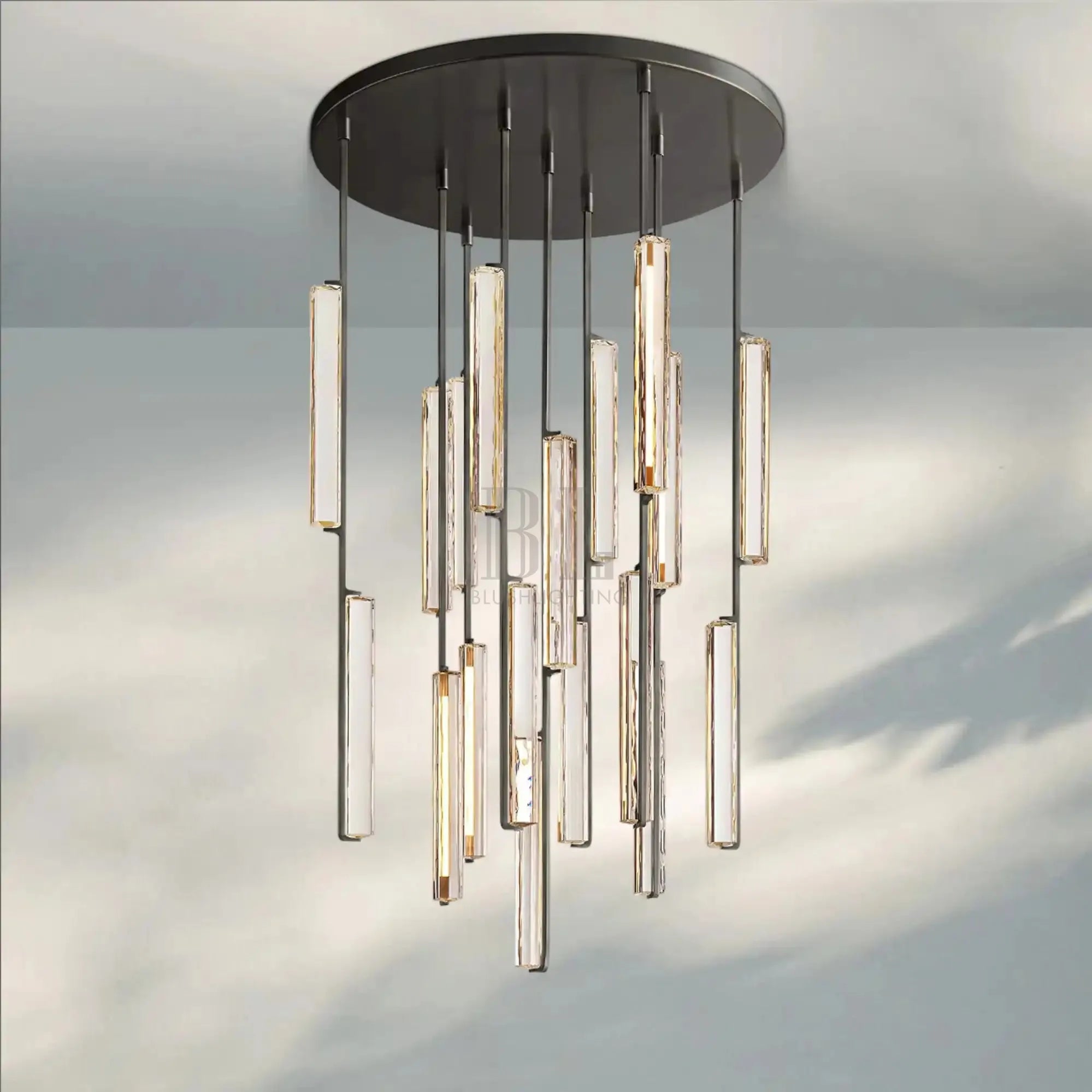 Auduban Crystal Round Chandelier 24‘’ 40‘’ 56‘’-40"-Bronze-