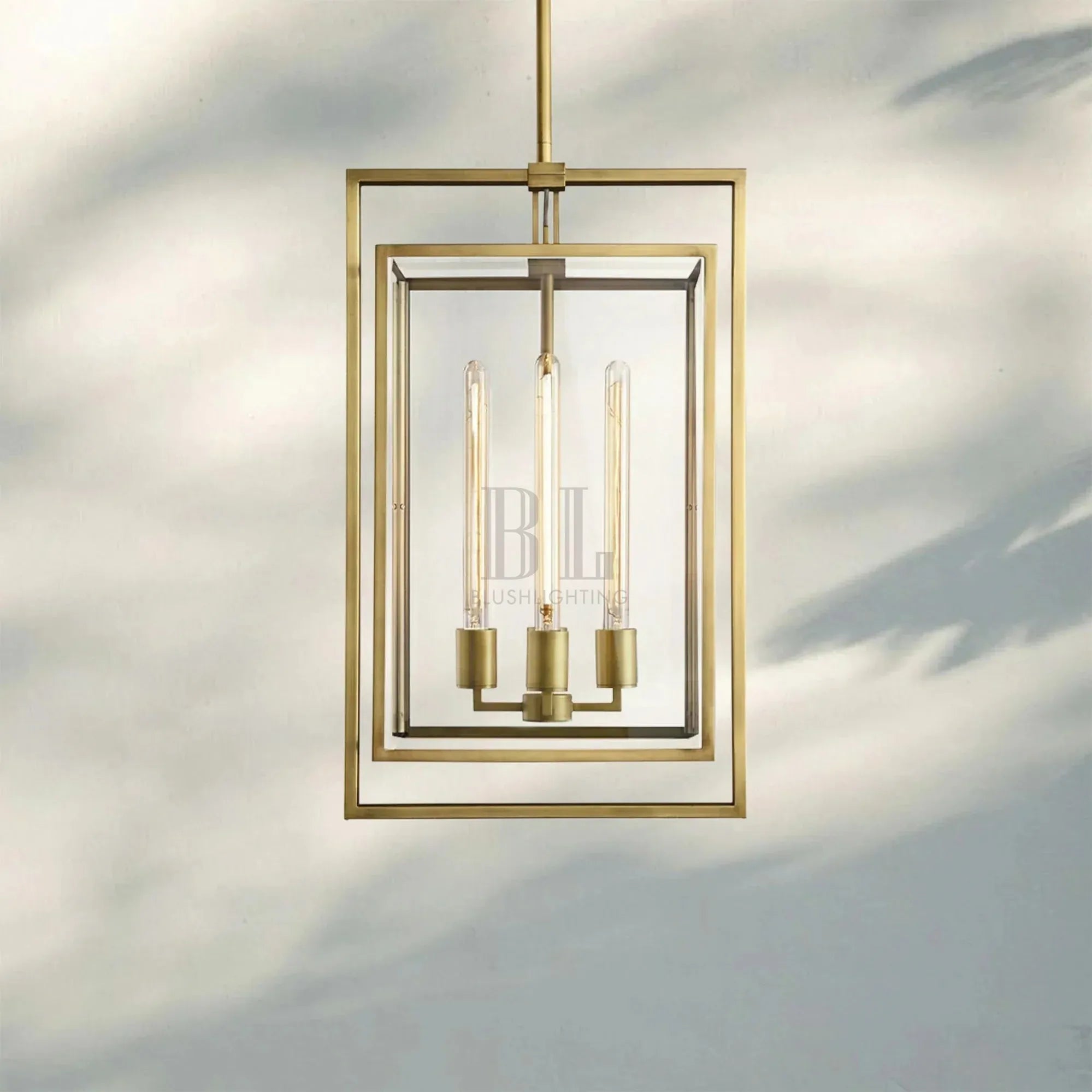 Beckmen Pendant Light-26''-Lacquered Burnished Brass-