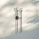 Bouble de Crystal Wall Sconce-Double Grand Wall Sconce-Matte Black-Clear-Blushlighting