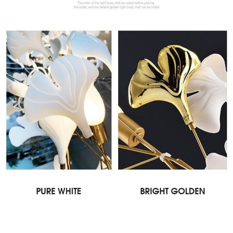 Ceramic Ginkgo Branch Chandelier Light-chandeliers for dining room,chandeliers for stairw-Blushlighting