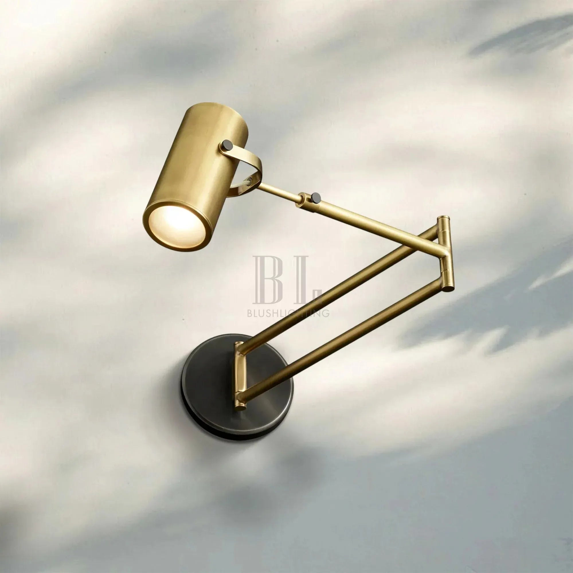 Champeau Swing-Arm Wall Sconce-Brass-