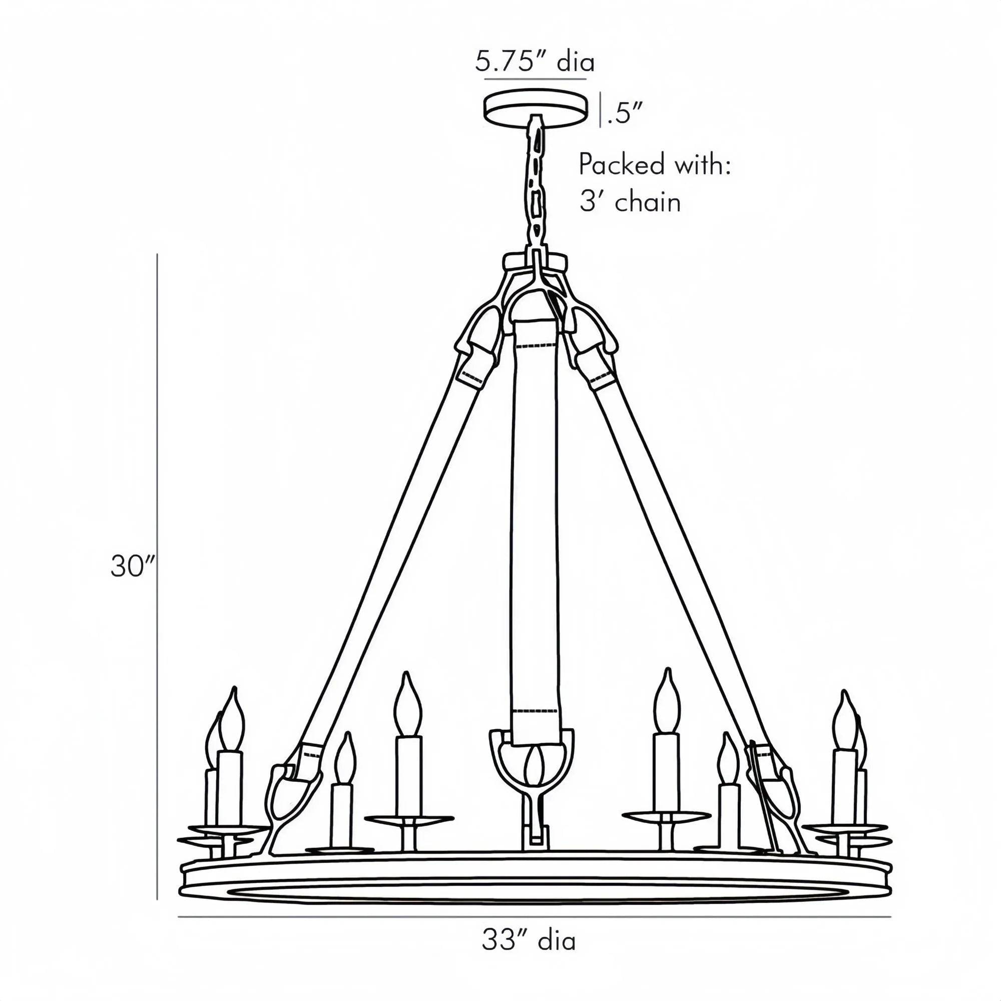 Chaney Chandelier 33”D - Blushlighting