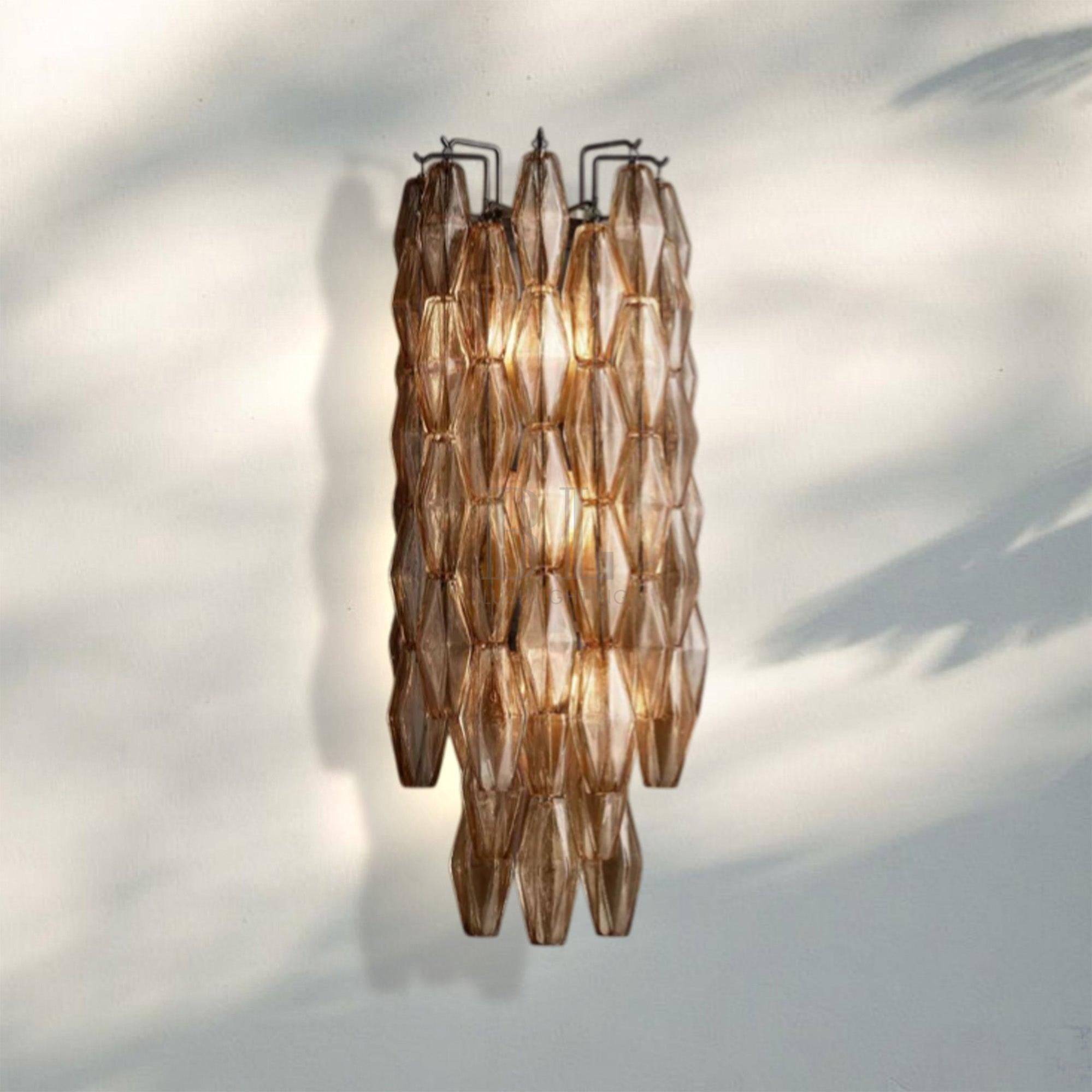 Chiare Glass Wall Sconce 19'' 30''-31''-Bronze-Smoke