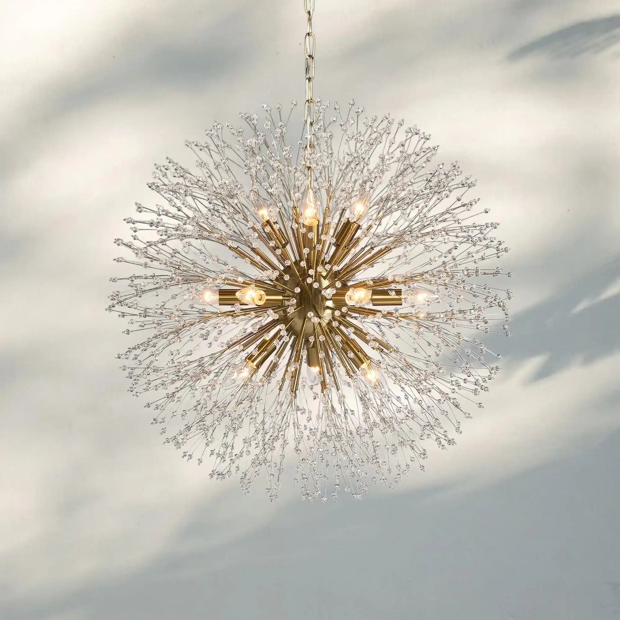 Dandelion Round Chandelier 22''30''43''-Lighting-BRASS-30"-Blushlighting