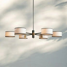 Daphne Round Chandelier 48''60''-Lighting-48"-BLACK & WHITE-Blushlighting