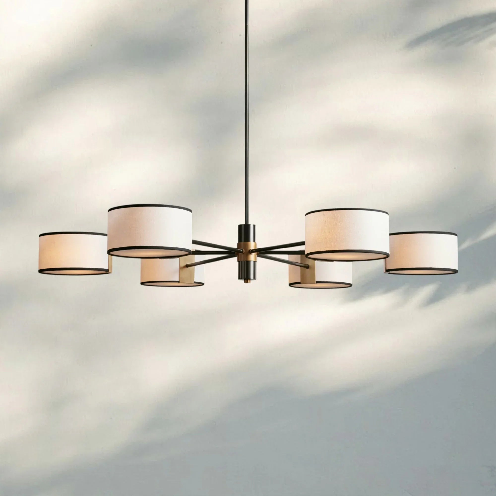 Daphne Round Chandelier 48''60''-Lighting-48"-BLACK & WHITE-Blushlighting