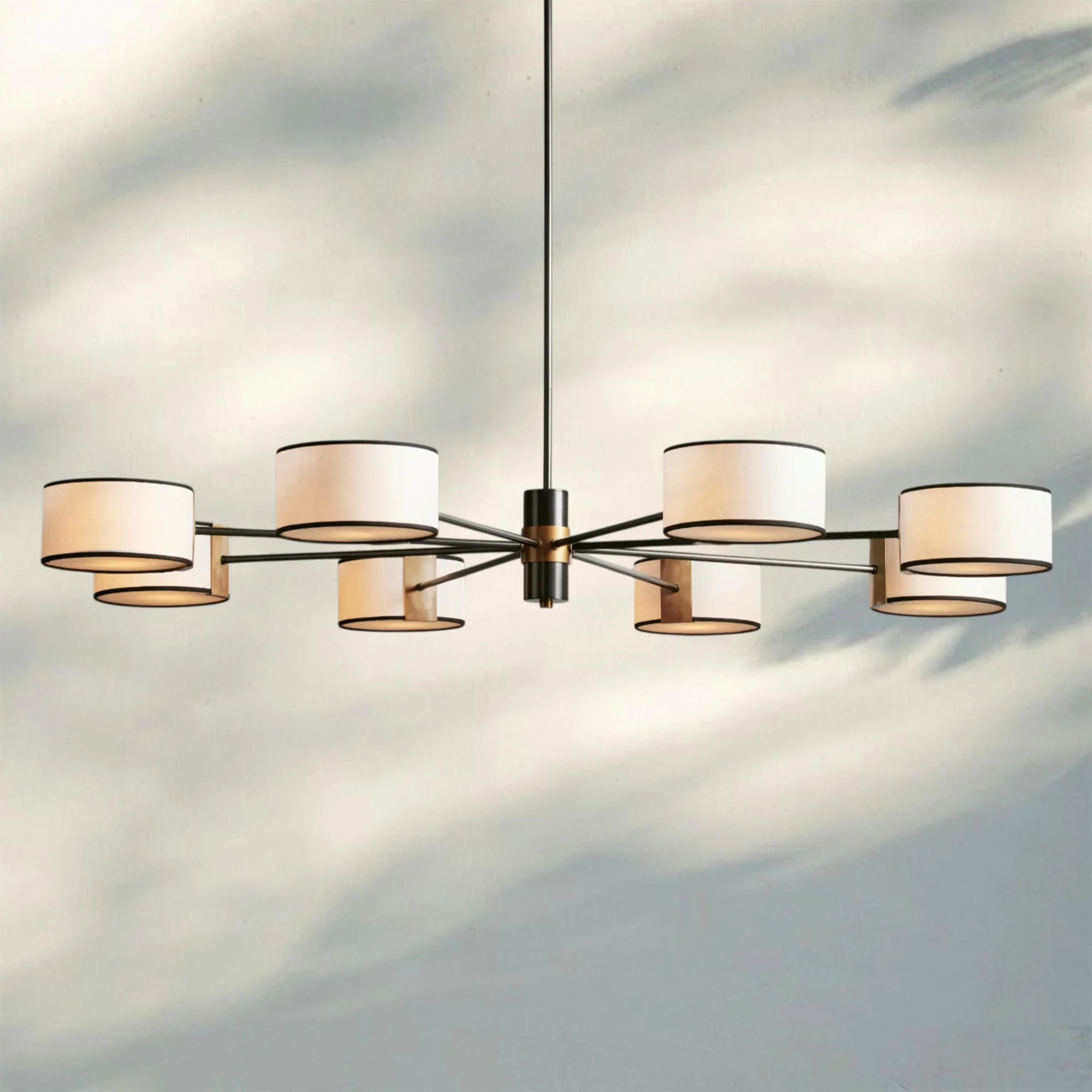 Daphne Round Chandelier 48''60''-Lighting-60"-BLACK & WHITE-Blushlighting