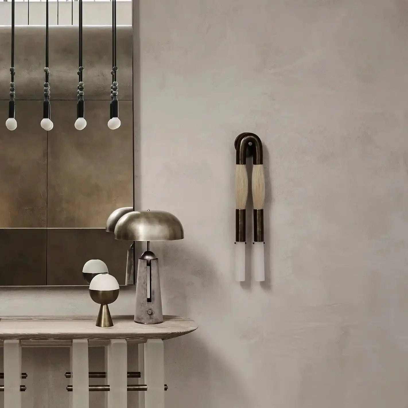 Double Head Antonia Horsehair Sconce - Blushlighting