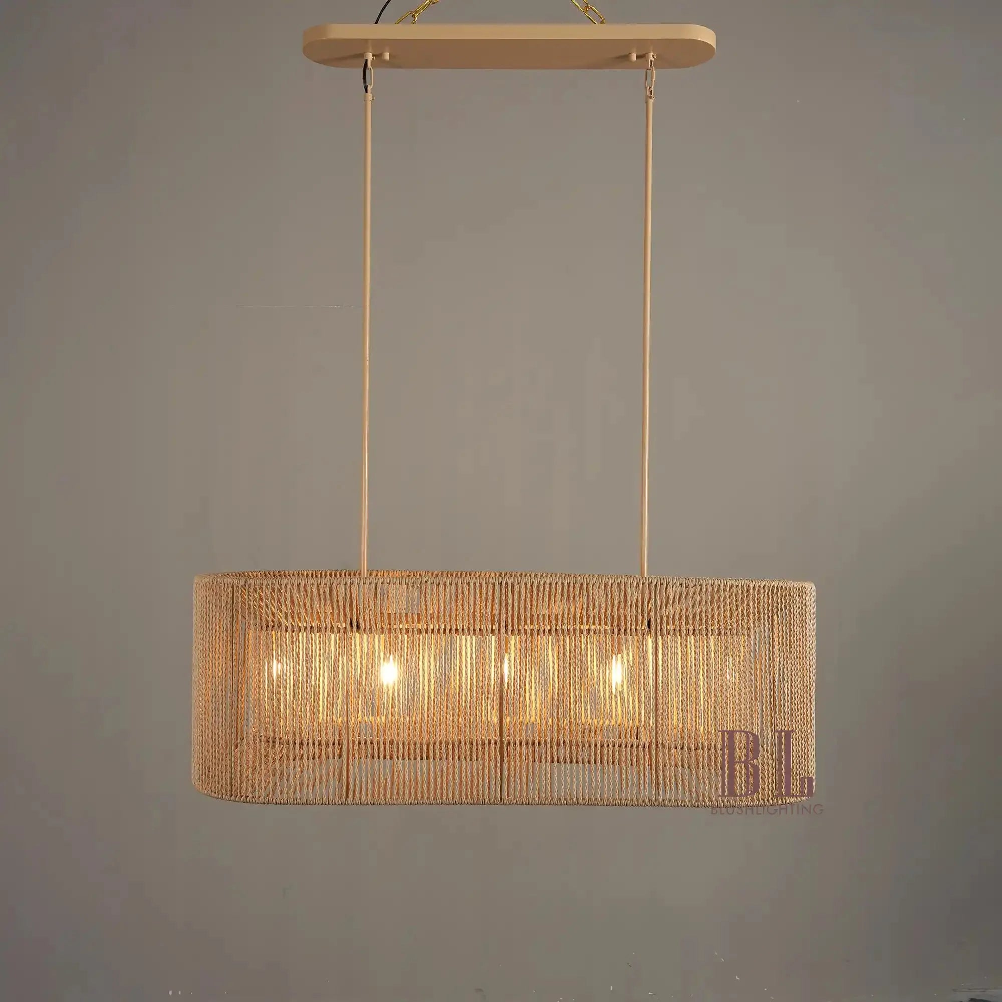 Farrington Abaca Linear Chandelier 42" - Blushlighting