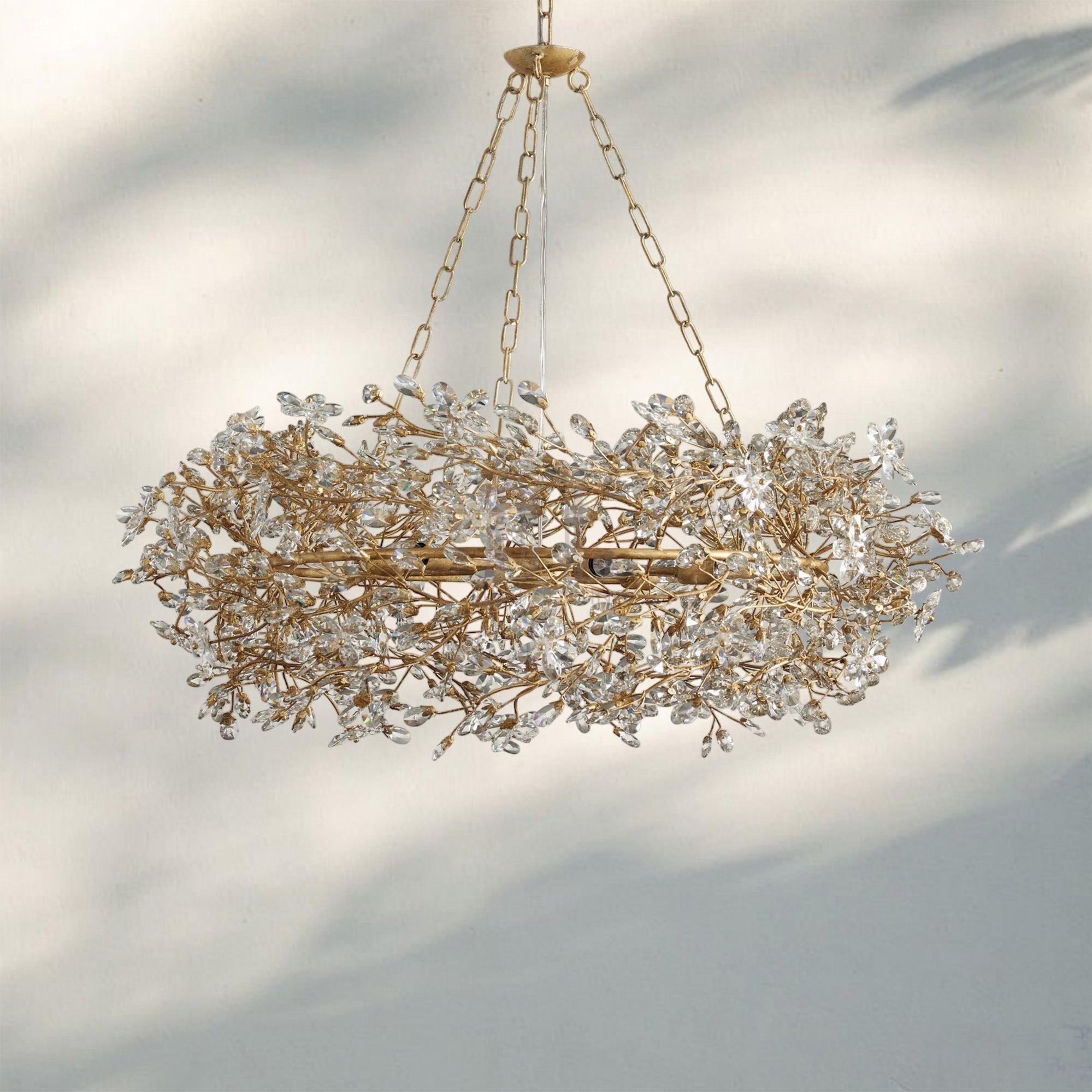 Fiore Crown Crystal Branch Chandelier 39" 48" 60“-