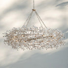 Fiore Crown Crystal Branch Chandelier 39" 48" 60“-Silver-60"-
