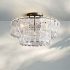 Ghiacio Modern Glass Flushmount-Matte Black-Clear-