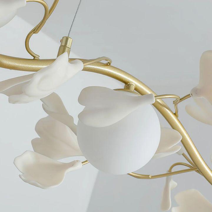 Ginkgo Glass Chandelier-chandeliers for dining room,chandeliers for stairways,chandeliers for foyer,chandeliers for bedrooms,chandeliers for kitchen,chandeliers for living room-Blushlighting