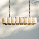 Herlow Calcite Rectangular Chandelier-Retangular 54'' 16-Light-Lacquered Brass-