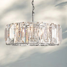 Herlow Crystal Modern Round Chandelier Elegant Ceiling Light Fixture-31''-Polished Stainless Steel-