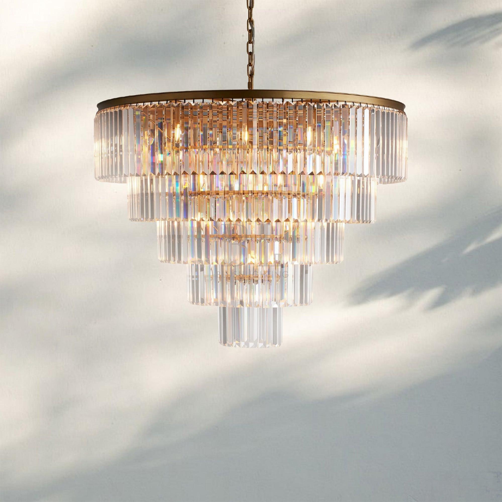 Layland Tiered Round Chandelier-5-Tier 48″ W-Brass-