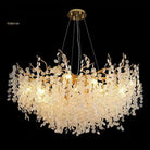 Luxury Branches Crystal Frosted Glass Chandelier Set for Living and Dining Room-Chandeliers-Round: D31.5"*H17.7"-Warm Light-Blushlighting