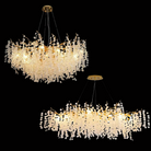 Luxury Branches Crystal Frosted Glass Chandelier Set for Living and Dining Room-Chandeliers-Blushlighting