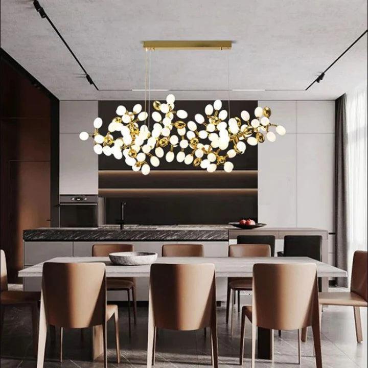 Luxury Escamoles Modern Linear Grape Chandelier-Medium: 47.2" L-Blushlighting