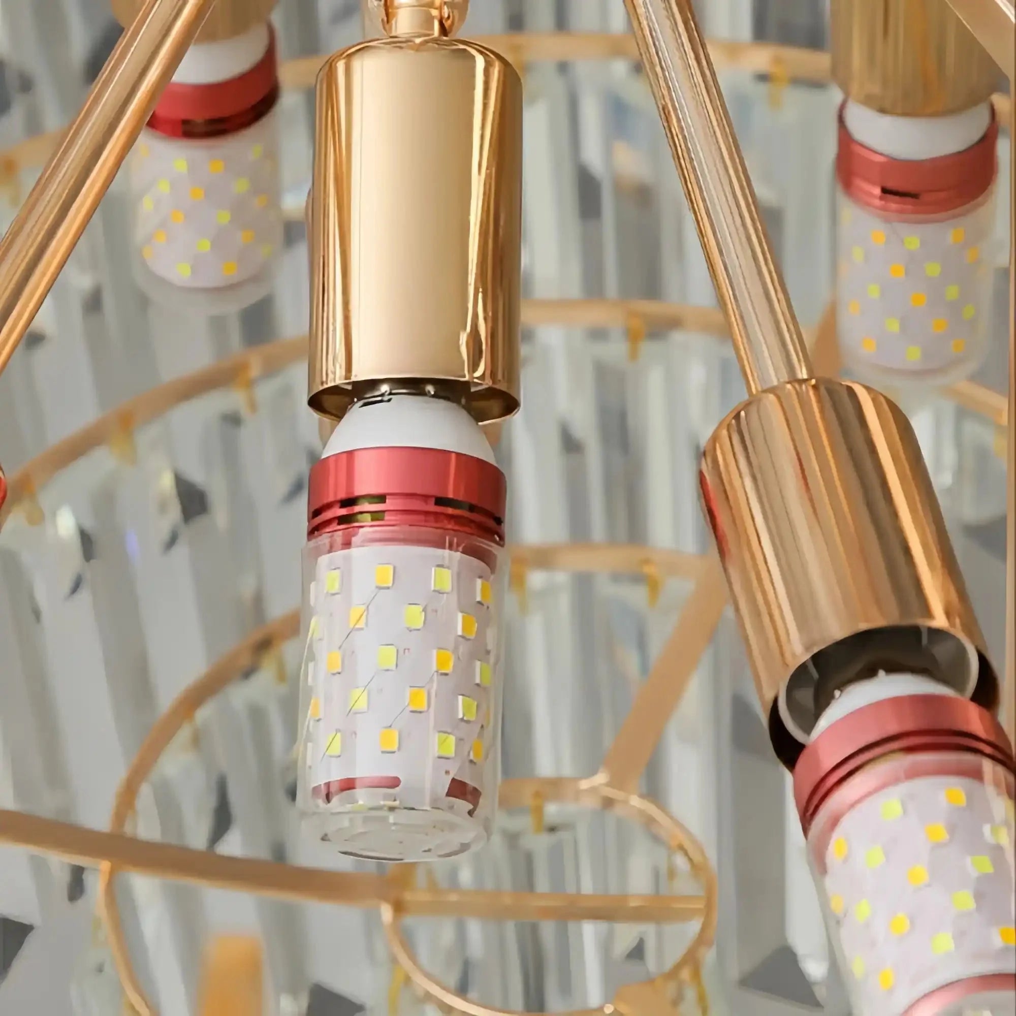 Luxury Hotel Hallway Ceiling Lighting Fixture Large Round Crystal Chandelier - Blushlighting