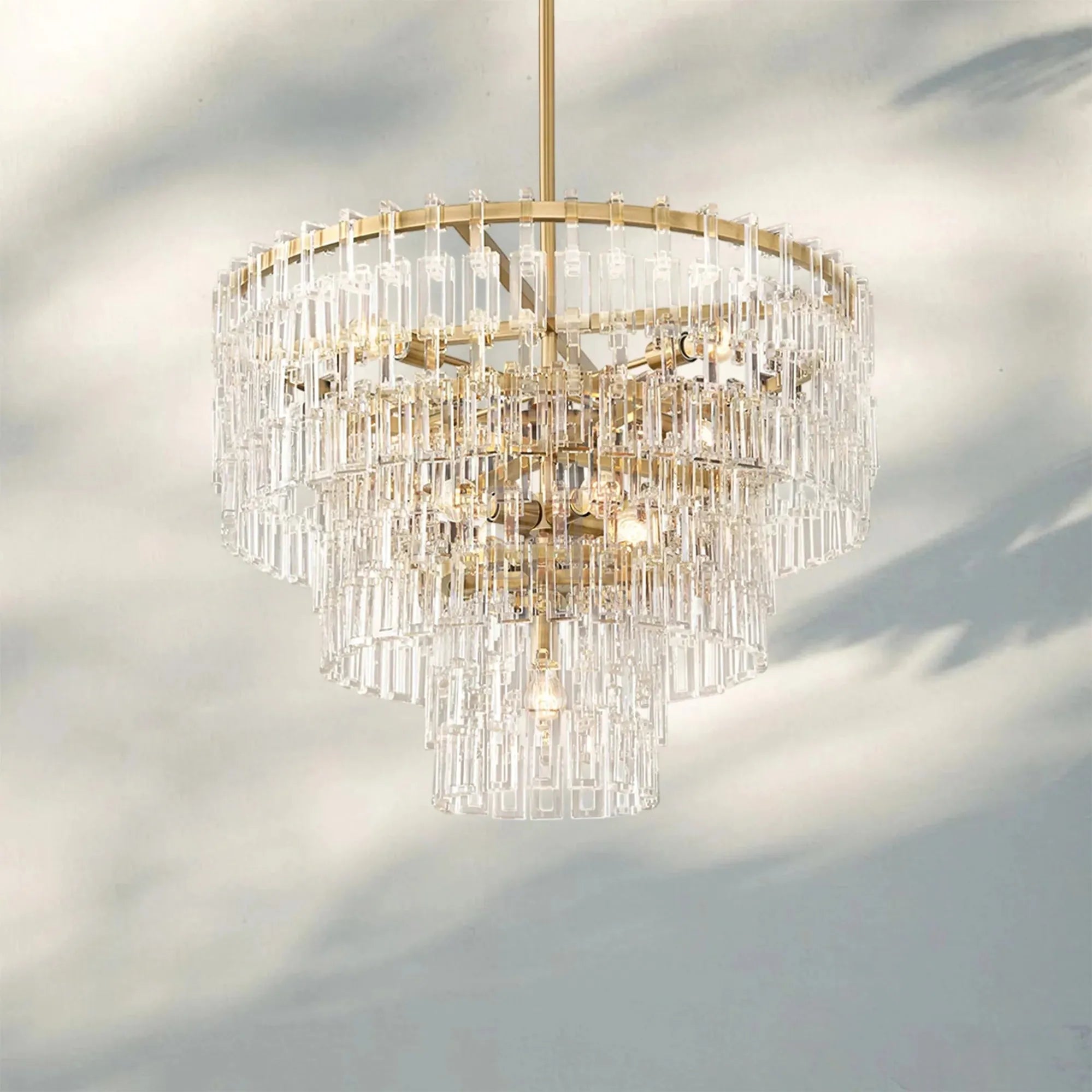 Marigan Multi-Tier Round Chandelier 36″ 48″ 60″-36"-Lacquered Burnished Brass-