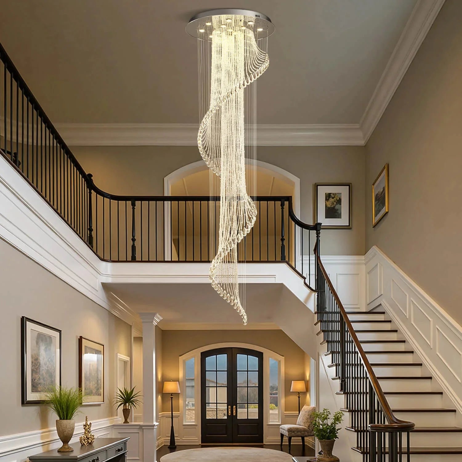 Modern Art Design Crystal Spiral Raindrop Chandelier - Blushlighting
