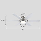 Modern Flush Mount Fans Light Ceiling Fans with Lights Black Low Profile Ceiling Fans 52“ - Blushlighting