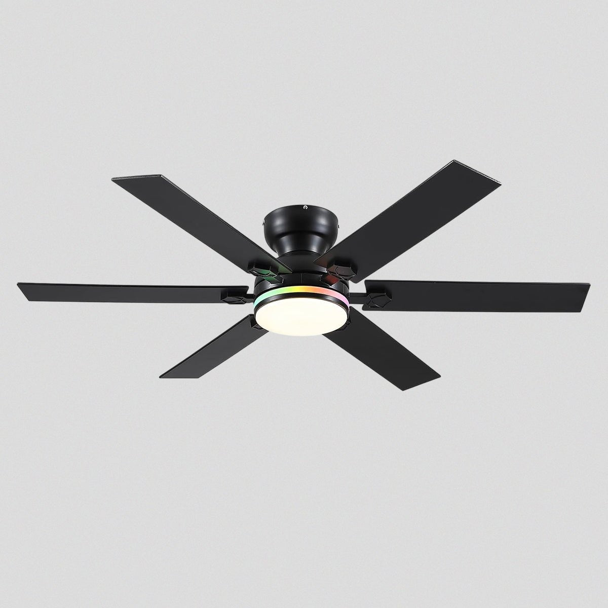 Modern Flush Mount Fans Light Ceiling Fans with Lights Black Low Profile Ceiling Fans 52“ - Blushlighting