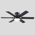 Modern Flush Mount Fans Light Ceiling Fans with Lights Black Low Profile Ceiling Fans 52“ - Blushlighting